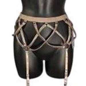 Thistle and Spire Kane Garter Belt Bronze Strappy Harness Lingerie XS NWT
